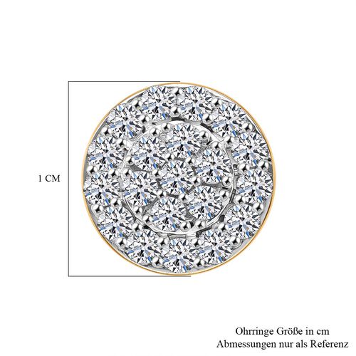LUXURIANT DIAMOND - Lab Grown Diamant SI-GH SGL zertifiziert Ohrringe 925 Silber Gelbgold Vermeil ca. 1,00 ct. image number 3