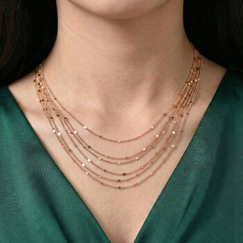 Nickelfreies Messing Halskette ca. 50 cm + 3.5 cm Extender, ros&eacute;vergoldet, ca. 12,50g