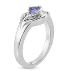 Tansanit und Zirkon Ring 925 Silber platiniert  ca. 0,53 ct image number 4