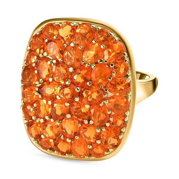 Salamanca Feueropal Ring, 925 Silber vergoldet (Gr&ouml;&szlig;e 17.00), ca. 3.65 ct