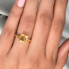 Citrin Solitär Ring 925 Silber vergoldet (Größe 16.00) ca. 1,49 ct image number 2
