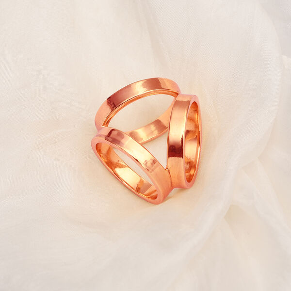 The 5th Season - 100% Satin-Seidenschal mit ros&eacute;goldenem Schalring, 50x170cm, ros&eacute;gold image number 6