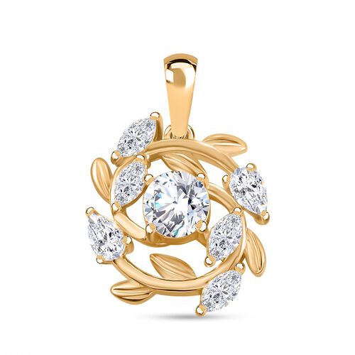 J Francis gefertigt mit SWAROVSKI- Swarovski Zirkonia Anhänger, 925 Silber 750 Gelbgold Vermeil image number 0