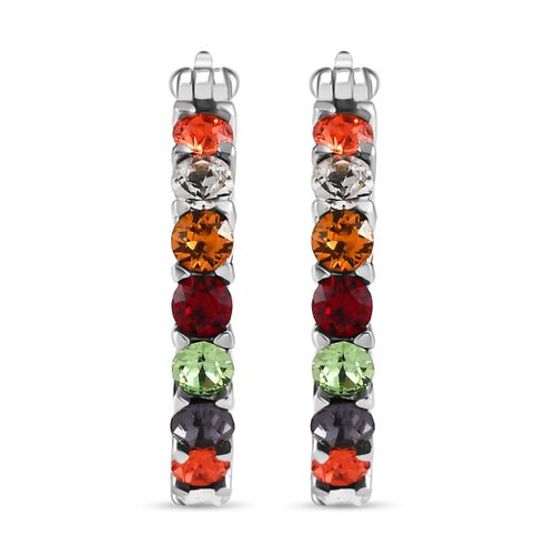 J Francis gefertigt mit SWAROVSKI- Mehrfarbige Swarovski-Kristall Inside-Out-Creolen image number 0