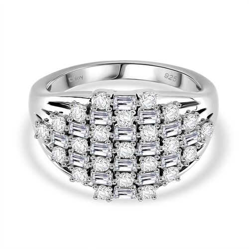 Moissanit Ring 925 Silber rhodiniert (Größe 19.00) ca. 1,33 ct image number 0
