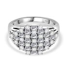 Moissanit Ring 925 Silber rhodiniert (Größe 19.00) ca. 1,33 ct