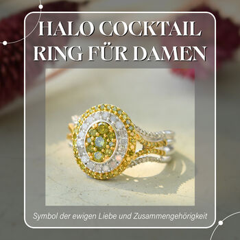 Gelber und wei&szlig;er Diamant Ring  - 0,99 ct.