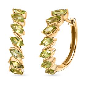 Peridot Ohrringe 925 Silber Gelbgold Vermeil ca. 3.49 ct