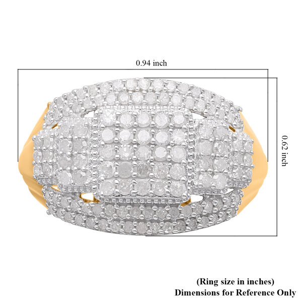 Wei&szlig;er Diamant Ring, 925 Silber Gelbgold Vermeil, (Gr&ouml;&szlig;e 20.00) ca. 1.00 ct image number 6