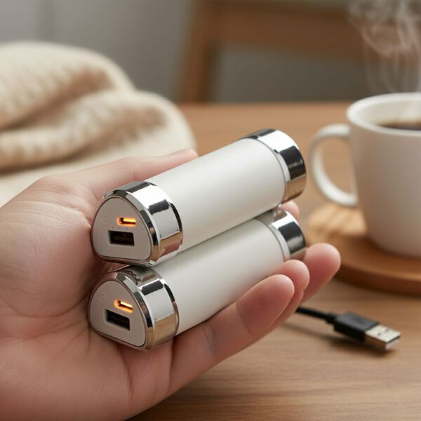 2 in 1 magnetischer Handw&auml;rmer und Powerbank, 3 Heizstufen, 11x6cm, Silber image number 2