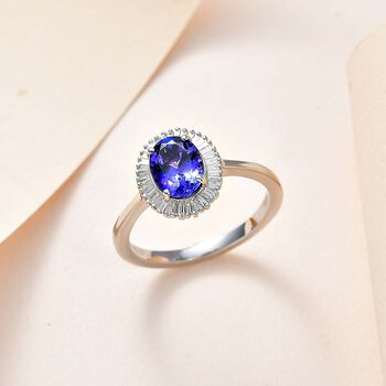 RHAPSODY AAAA Tansanit und VS EF Diamant Ring in 950 Platin - 1,81 ct.