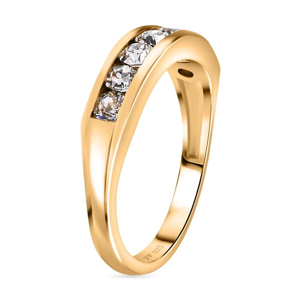 J Francis gefertigt mit SWAROVSKI- Wei&szlig;er Swarovski Kristall Ring, 925 Silber vergoldet image number 5