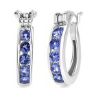 AA Tansanit-Creolen, 925 Silber platiniert ca. 0.95 ct