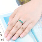 AAA Kagem Sambia Smaragd und Zirkon 5 Stein Ring 925 Silber rhodiniert  ca. 0,83 ct image number 3