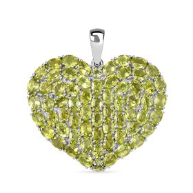 D’joy Peridot Anhänger 925 Silber rhodiniert ca. 12.04 ct