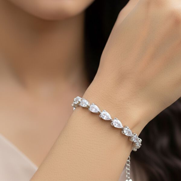 LUSTRO STELLA wei&szlig;es Zirkonia 18cm Armband image number 2