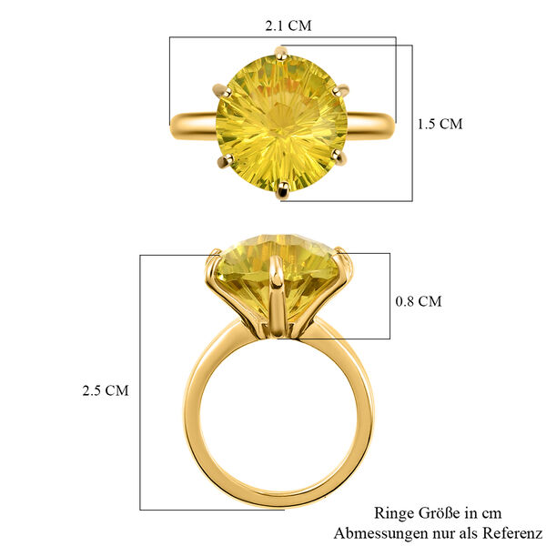 Exklusiver Schliff - Ouro Verde-Quarz Ring, 925 Silber vergoldet  ca. 10,62 ct image number 7