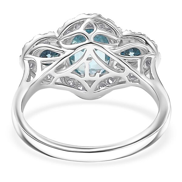 LUXURIANT AAA blauer Zirkon und Labor blauer und wei&szlig;er Diamant Ring in 417 Wei&szlig;gold - 3,07 ct. image number 4