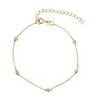 LUXURIANT DIAMOND - Lab Grown Diamant SI-GH Armband ca. 18 cm + 5 cm Extender, 925 Silber Gelbgold Vermeil ca. 0.25 ct