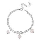 Wei&szlig;e S&uuml;&szlig;wasser Perle Armband ca. 19 cm Reiner Edelstahl