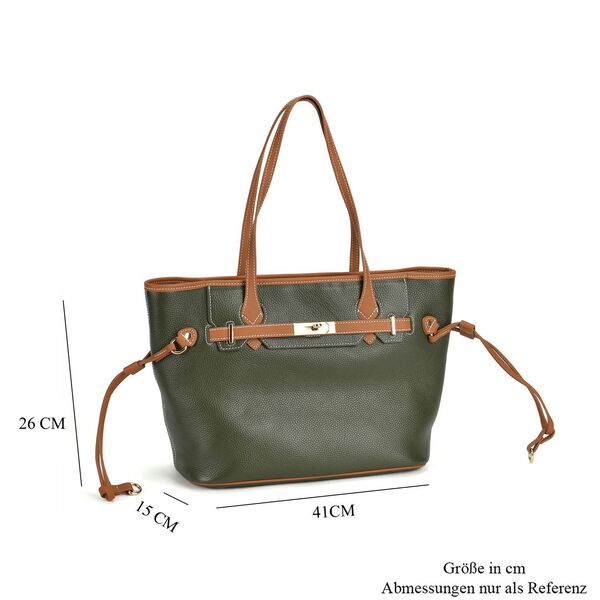 Hochwertige Echtleder Handtasche, gr&uuml;n image number 7