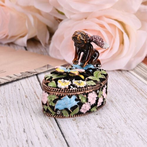 "Angel grils shapeTrinket Storage Box with color plating - Multicolor Material:metal& synthetic crystal size: 6.5*4.2*6cm weight: 119g" image number 1