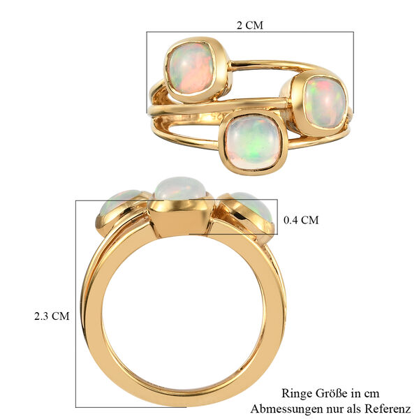 Natürlicher, äthiopischer Opal-Ring, 925 Silber vergoldet 0 c ca. 1,10 ct image number 7