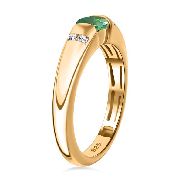 AA Smaragd und Zirkon Ring- 0,43 ct. image number 5