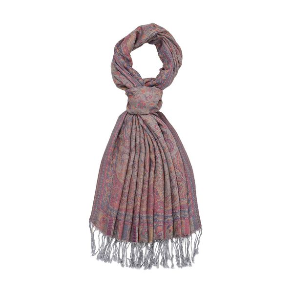 Jacquard Paisley-Schal mit Fransen, 170cm x 75cm, Lilac image number 5