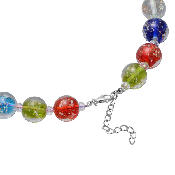 Murano-Stil Glas-Ohrringe und Kette, reiner Edelstahl, mehrfarbig image number 4