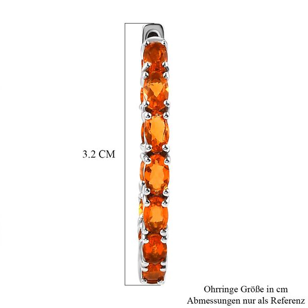 Salamanca Feueropal-Creolen, 925 Silber platiniert, ca. 4.09 ct image number 6