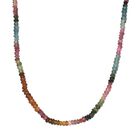 Natürliche mehrfarbige Turmalin Halskette, ca. 50 cm, 925 Silber platiniert, ca. 70,00 ct
