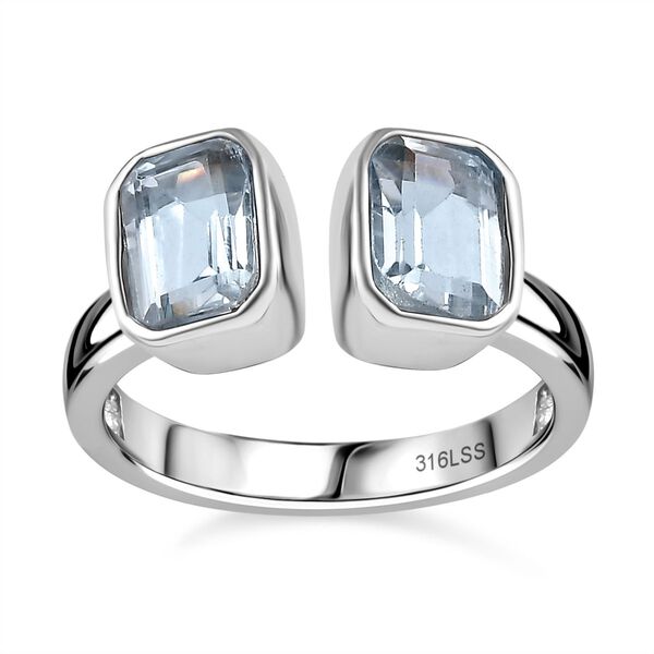 Himmelblauer Topas Ring Edelstahl (Größe 16.00) ca. 2,66 ct image number 4