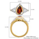 Kirschcitrin und weißer Zirkon Ring, 925 Silber vergoldet, ca. 1.85 ct image number 6