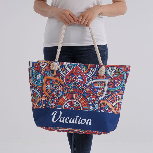 Handbemalte Tasche mit verstellbarem Kordelriemen, 50x17x38cm, Mandala-Muster image number 3