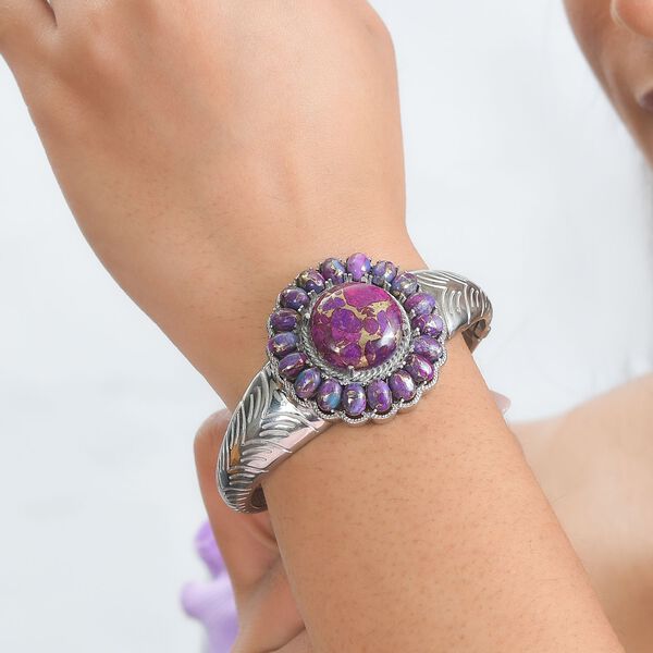 Lila Türkis Armreif, 19 cm - 41,17 ct. image number 3