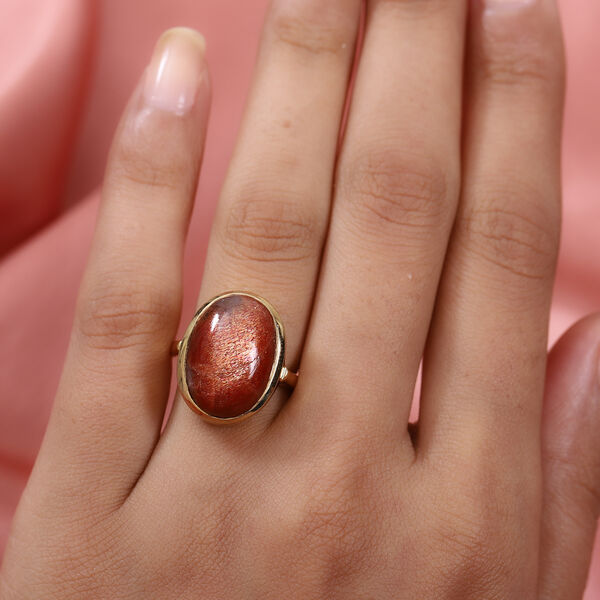 Korevora Sonnenstein Ring 925 Silber 585 Vergoldet image number 3