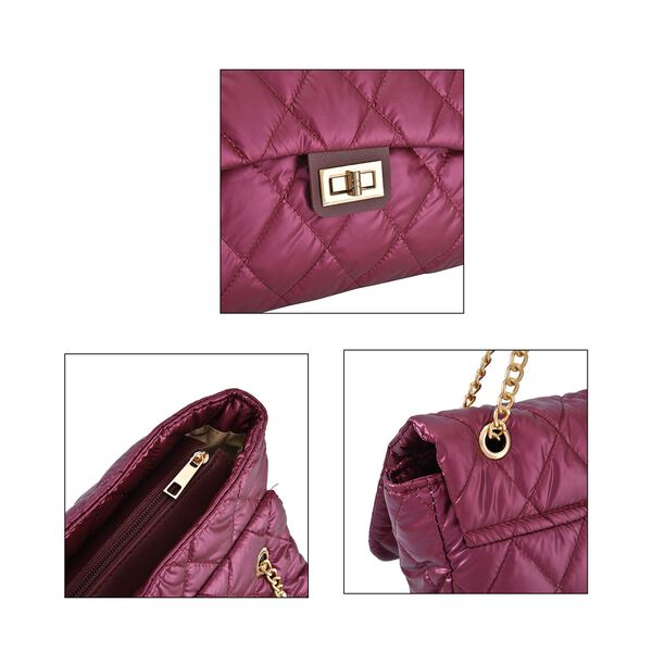 Stilvolle gesteppte Crossbody-Tasche mit RFID Schutz, 32x23x10cm, rot image number 4