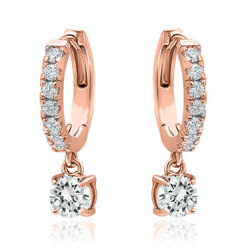 AAA Zirkonia Ohrringe, Messing ros&eacute;vergoldet