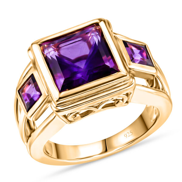 Lusaka Amethyst-Ring, 925 Silber vergoldet  ca. 3,92 ct image number 4