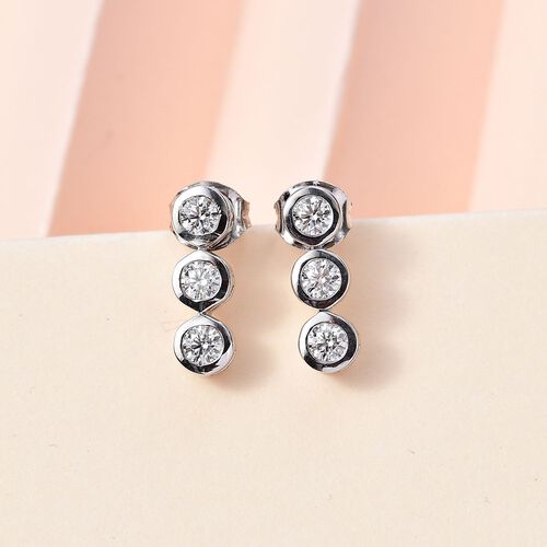 Moissanit Ohrringe, 925 Silber rhodiniert - 0,65 ct. image number 1