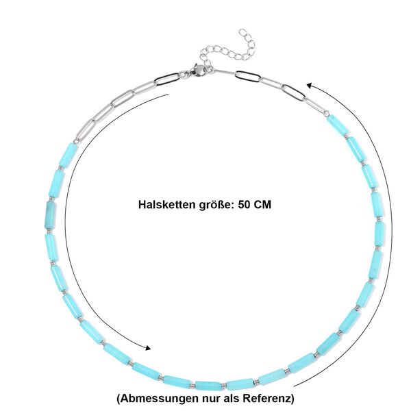 Amazonit Halskette ca. 50 cm + 5 cm Extender, 316L Edelstahl ca. 62.50 ct image number 5
