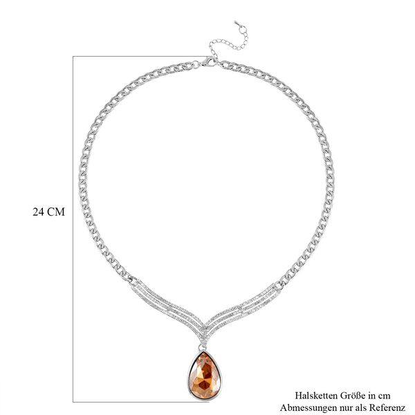 Champagner Kristall, wei&szlig;er Kristall Halskette ca. 50 cm image number 5