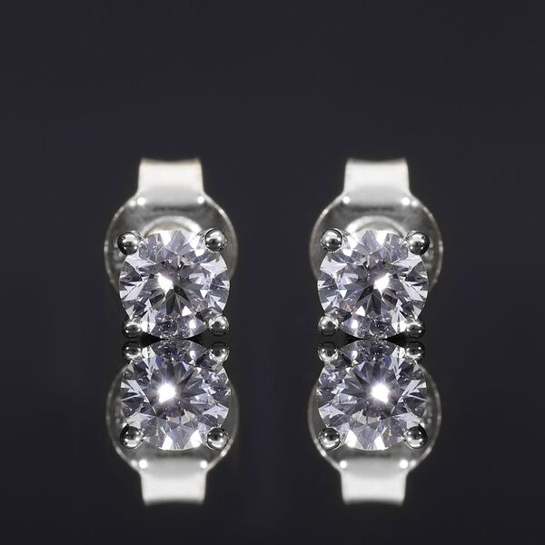 LUXURIANT SGL zertifizierte VS-GH Labor Diamant Ohrringe, 925 Silber rhodiniert - 0,50 ct. image number 8
