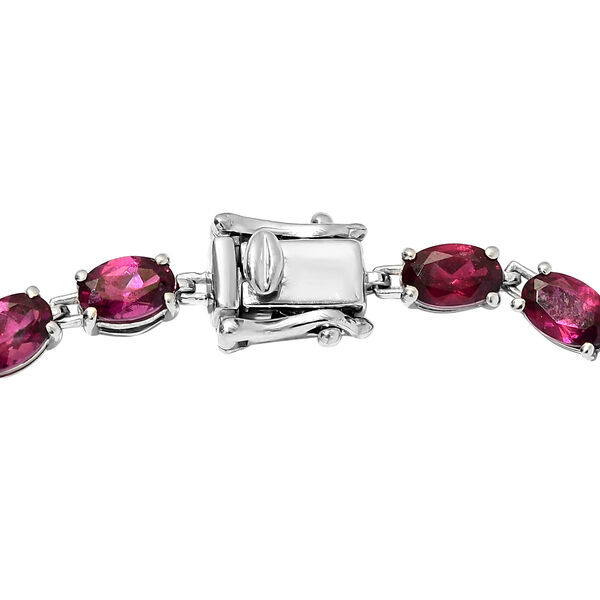 Rhodolith Granat Armband ca. 19 cm 925 Silber platiniert ca. 13,18 ct image number 4