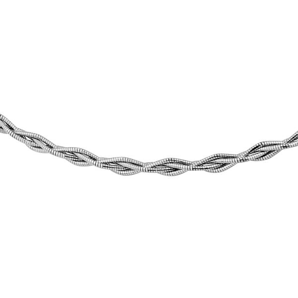 Italienische Feder-Omega-Kette, ca. 45 cm, 925 Silber rhodiniert ca. 13,43g image number 1