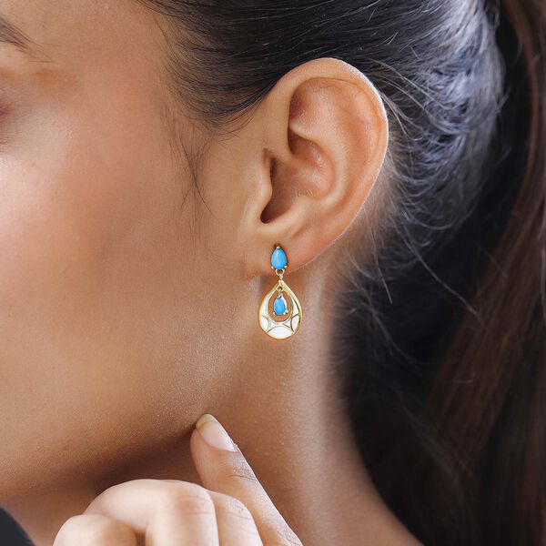 Nat&uuml;rliche Sleeping Beauty T&uuml;rkis-Ohrringe - 1,02 ct. image number 3