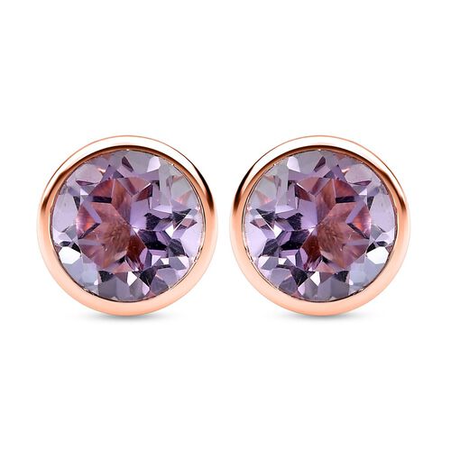 Rose de France Amethyst Ohrringe, 925 Silber rosévergoldet ca. 2.41 ct image number 0