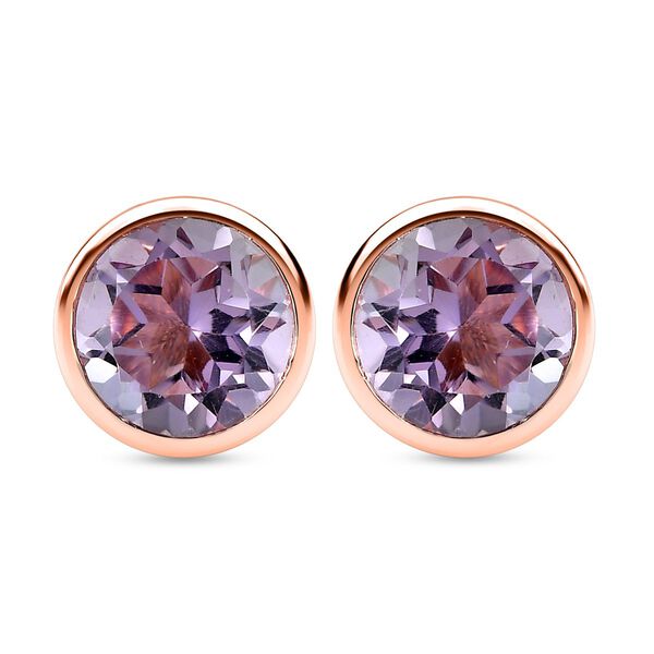 Rose de France Amethyst Ohrringe, 925 Silber ros&eacute;vergoldet ca. 2.85 ct