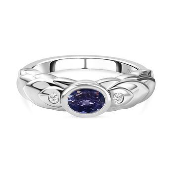 Tansanit und Zirkon Ring - 0,51 ct.